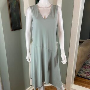 Vintage 90s y2k Olivia Matthews Asymmetrical Dress in Soft Green